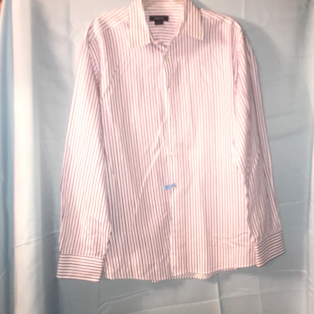 Men’s XL LS Claiborne Dress Shirt Purple Striped
